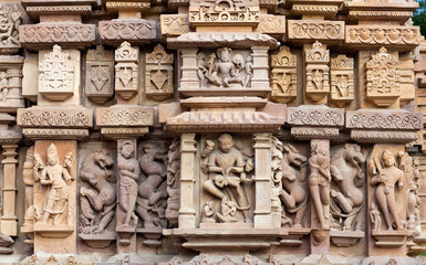 Famous erotic temple in Khajuraho, India
