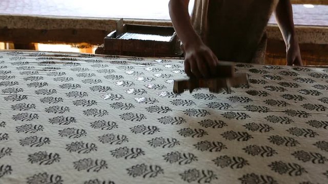 Block Printing for Textile in India. Jaipur Block Printing Traditional Process.