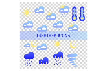 Weather icons. Vector Illustration. 