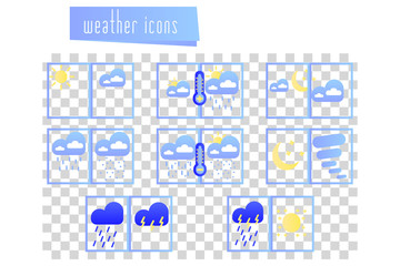 Weather icons. Vector Illustration. 
