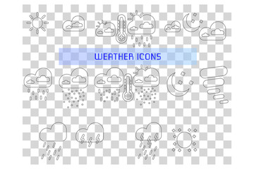 Weather icons. Vector Illustration. 