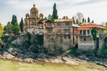 Obraz premium View on the river Rioni in Kutaisi, Georgia