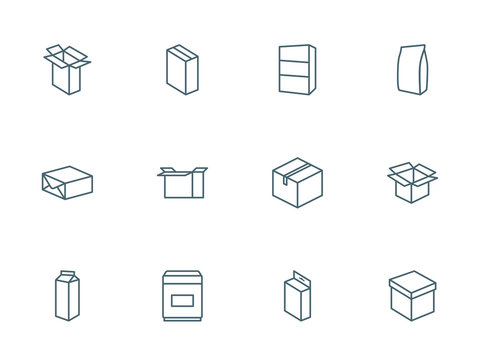 Package set of vector icons