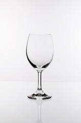 Empty transparent wine glass on white background, isolated