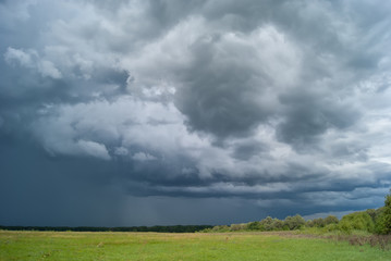 Strong storm clouds over the valley