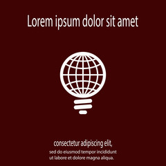 GLOBAL Light bulb  icon, vector illustration. Flat design style