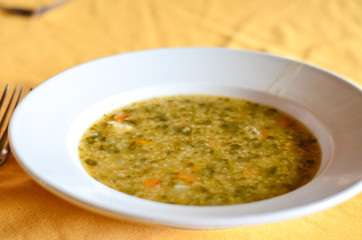Moroccan Vegetable Soup on a Table