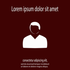 man icon, vector illustration. Flat design style