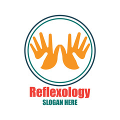 reflexology, zone therapy logo with text space for your slogan / tagline, vector illustration