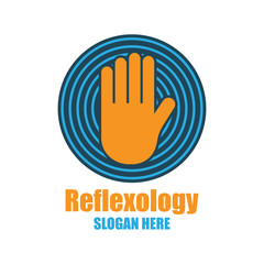 reflexology, zone therapy logo with text space for your slogan / tagline, vector illustration