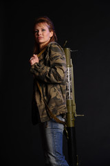Girl mercenary with Russian RPG18 (Mukha) rocket launcher