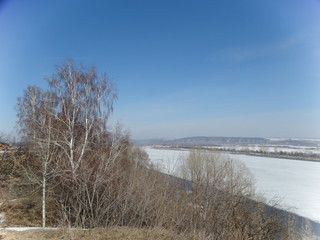 River in Siberia in the early spring.