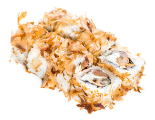 Japanese cuisine. Maki sushi isolated on white