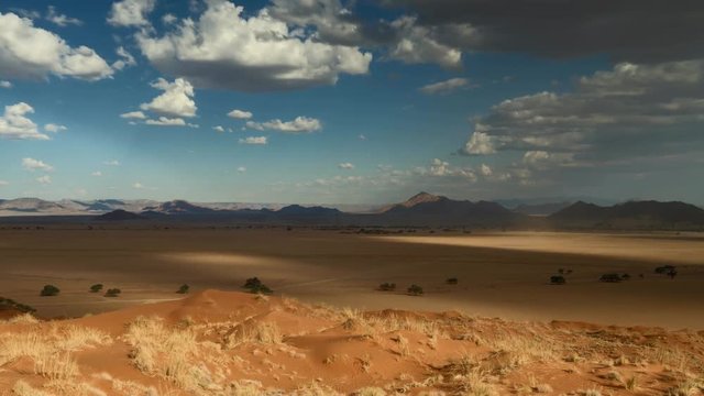 Time lapse - Moving clouds over the Elim dune, Sossusvlei, Namibia, Africa
