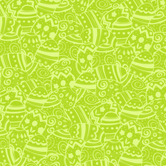 Happy Easter. Eggs pattern. Holiday design template. Green Spring Background Abstract.