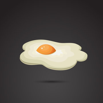 Fried egg vector icon.