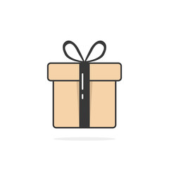 gift icon with black string and shadow