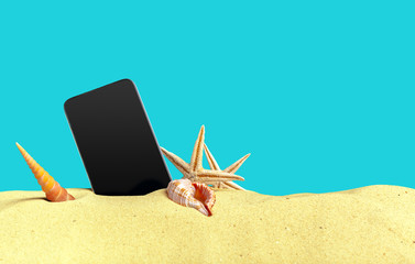 Phone on the sand