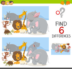 find differences game with animals