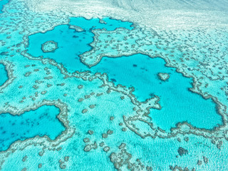 Aerial view of Great Barrier Reef in Whitsundays, Queensland, Australia © atiger