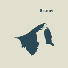 Outline map of Brunei. vector illustration.