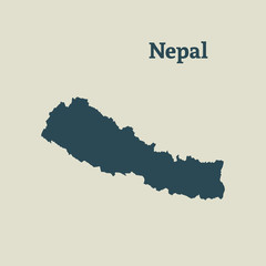 Outline map of Nepal.  vector illustration.