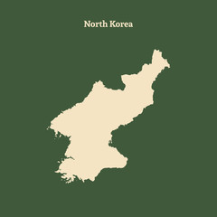 Outline map of North Korea. vector illustration.