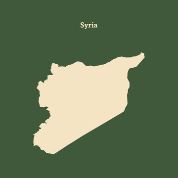 Outline map of Syria. vector illustration.