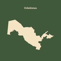 Outline map of Uzbekistan. vector illustration.