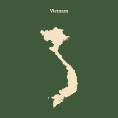 Outline map of Vietnam. vector illustration.
