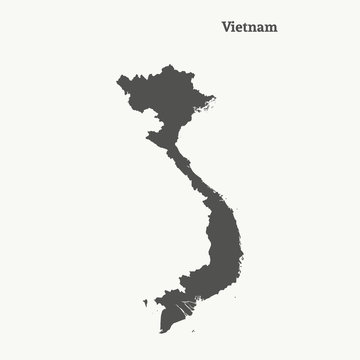 Outline map of Vietnam. vector illustration.