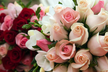 Obraz na płótnie Canvas Pink Rose Flower Wedding Bouquet