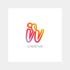 IR logo, vector. Useful as branding, app icon, alphabet combination, clip-art.
