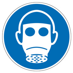 Gebotsschild M017 Atemschutz benutzen nach ASR 1.3