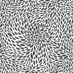 Vector seamless pattern. Abstract wallpaper. Simple floral background. Black and white illustration with leaves. Monochrome texture. Minimalistic style.
