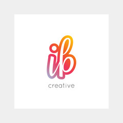 IB logo, vector. Useful as branding, app icon, alphabet combination, clip-art.