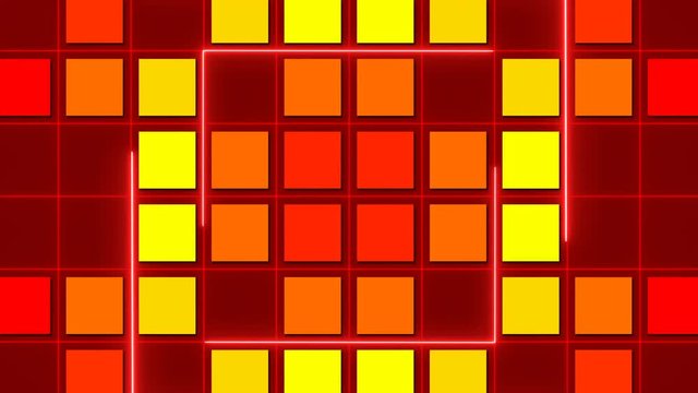 red abstract background and motion squares, loop