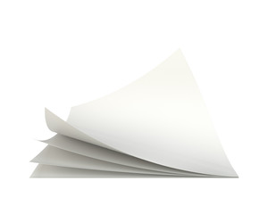 Empty paper blank sheet. 3d rendering on white background.