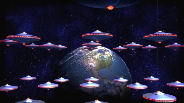 Vintage Alien Invasion: UFO Armada arriving at Earth 2