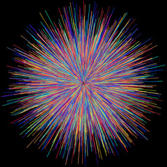 Abstract explosion burst of fireworks light