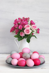 Pink and grey Easter eggs