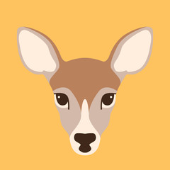 young deer head vector illustration style Flat