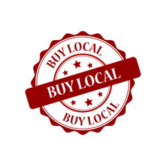 Buy local red stamp illustration