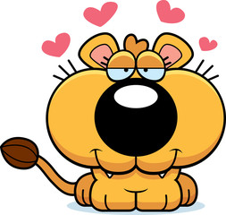 Obraz premium Cartoon Lioness Cub Love