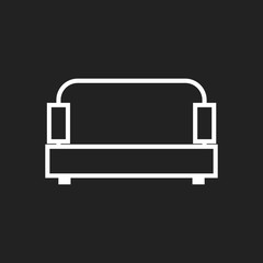 Sofa vector illustration isolated on black background. Sofa icon vector illustration.