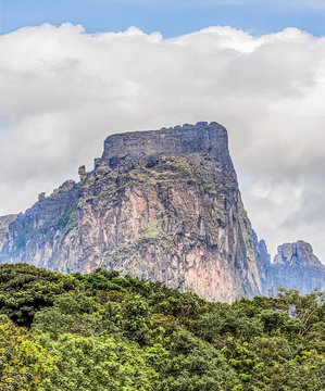The tepui on Carrao river near lagoon of Canaima national park - Venezuela
