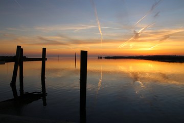 Sunset on calm seas so lovely in February