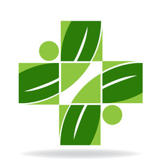 Green cross nature health care logo