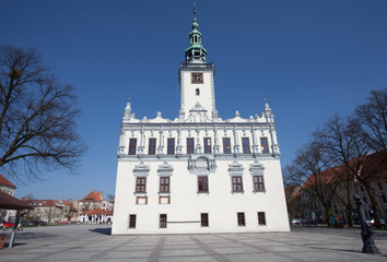 Ratusz w Chełmnie, wzniesiony w końcu XIII wieku, będący jednym z najcenniejszych zabytków polskiego renesansu, Polska  - obrazy, fototapety, plakaty