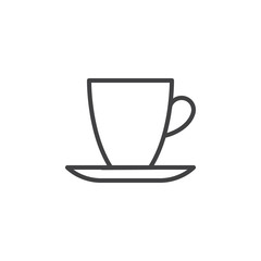 Espresso cup line icon, outline vector sign, linear style pictogram isolated on white. Symbol, logo illustration. Editable stroke. Pixel perfect
